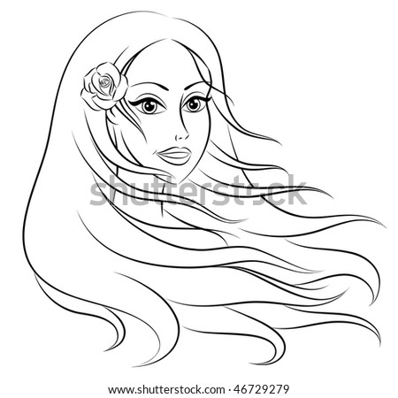 Free Vector Hair on Beautiful Woman With Long Hair  Stock Vector 46729279   Shutterstock