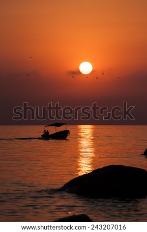 Sunset in Crimea. Black sea.Sunset over sea.Sunset sky.Crimea sunset sky.Sunset scenery.Sunset and the sea.Sunset black sea.Crimean sunset.Crimean summer.Sunset sea scenery.Seascape and boat.Seascape.