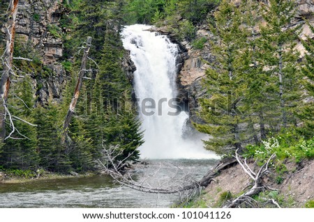 Double waterfall in Glacier National Park
