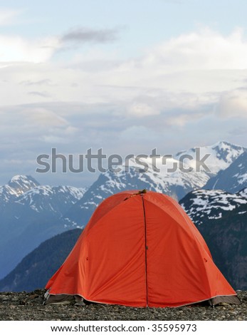 camping in alpine wilderness