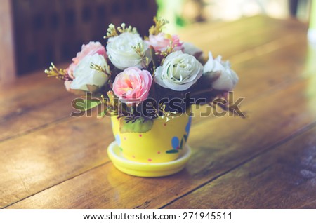 flowers on the table.vintage color tone