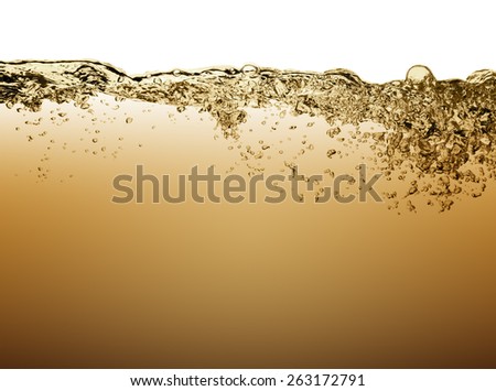 Brown water splash on white background.