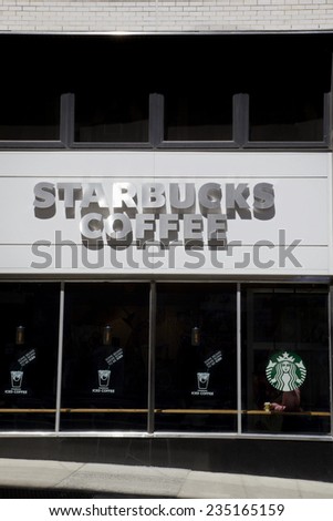 NEW YORK - JUNE 06: Starbucks Coffee Store on June 06 2014 in New York, United States