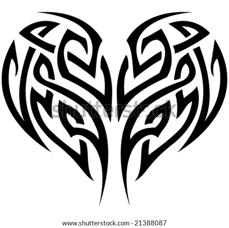 stock photo Stylized tattoo tribal heart