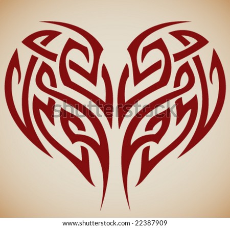 stock vector VECTOR Stylized tattoo tribal heart