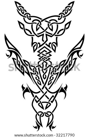stock photo Abstract tribal design for tattoos etc