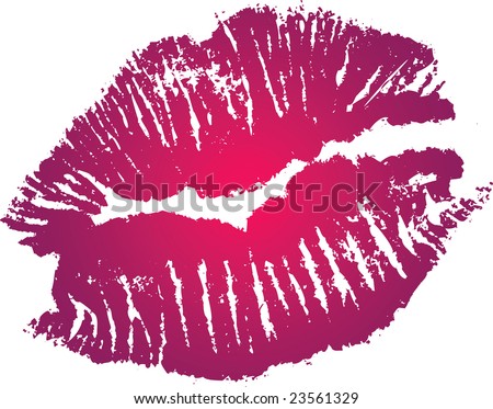 lipstick kiss tattoo. pink lipstick kiss. vector