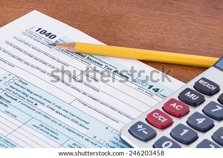 Federal Income Tax form for the 2014 tax year