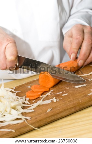 Cutting up carrot