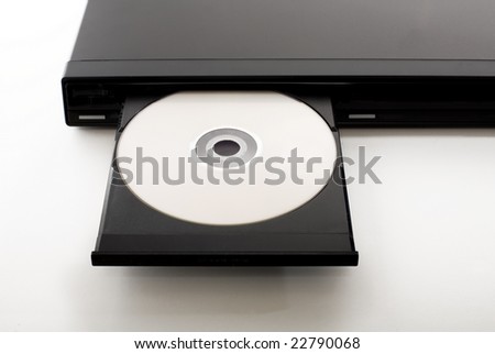 an open dvd-player with a dvd in it
