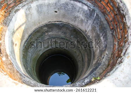 old brick and concrete deep well