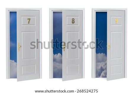 doors to heaven isolated on white background