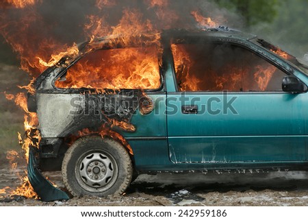 Burning car - back seats