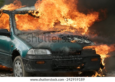 Burning car - flames