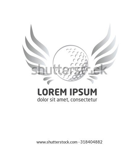 vector modern golf logo.Golf ball logo. Golf ball with wings on white background illustration.