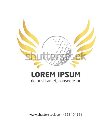 vector modern golf logo.Golf ball logo. Golf ball with wings on white background illustration