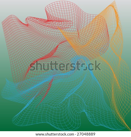 Fishing Net Vector. stock vector : Abstract nets, vector illustration on green background