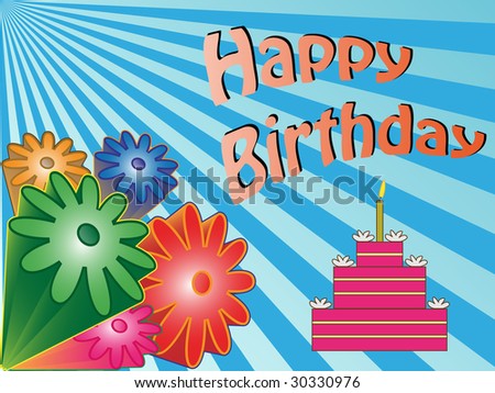 happy birthday cartoon cake. happy birthday cake cartoon. stock vector : Happy birthday