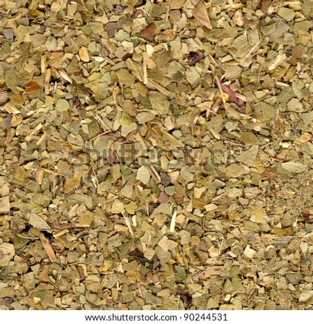 Hi res closeup crushed leaves of green tea