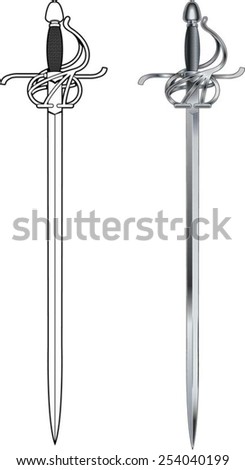 Rapier Sword Stock Vector 254040199 : Shutterstock