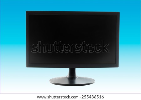 lcd monitor  on blue effect background