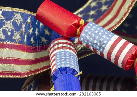 Party favors and 4th of July decorations for  a holiday celebration and party