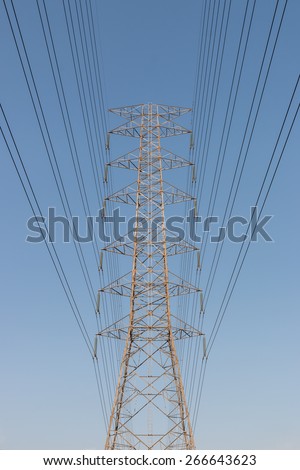 high voltage cables tower
