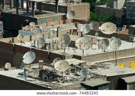 Egypt, Cairo, Birdseye view of low cost housing
