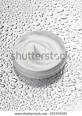 close up of  beauty cream container on white background with clipping path