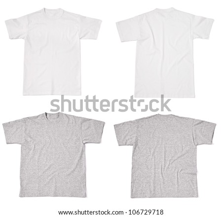 collection of  various t shirts on white background. each one is shot separately