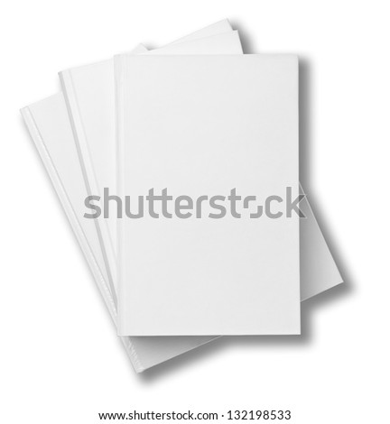 collection of various blank white books on white background collection of various blank white books on white background