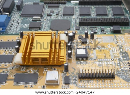 close up of computer parts circuit boards