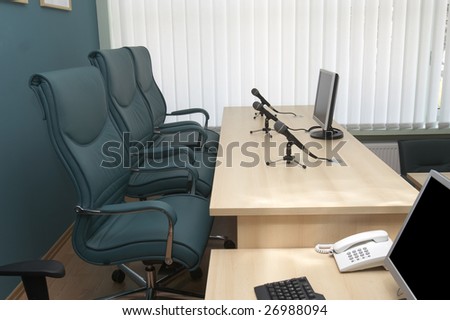 interior view of court room office conference table