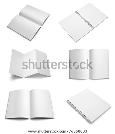 collection of various blank white paper on white background each one is shot separately collection of various blank white paper on white background each one is shot separately
