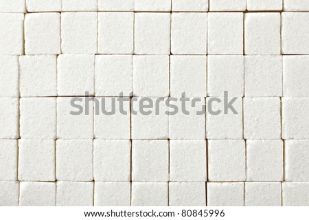 close up of sugar cubes on white background with clipping path
