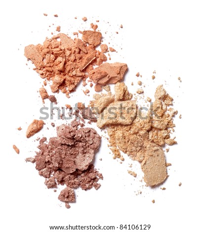 close up of  a make up powder on white background
