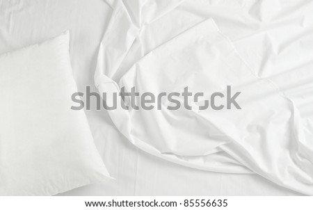 close up of bedding sheets and pillow