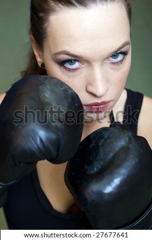 Portrait of a beautiful boxing woman