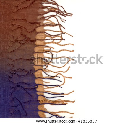 Close-up fabric tree layer texture isolated on white background