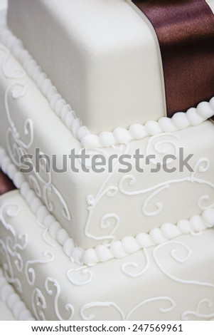 beautiful  cake with brown strip