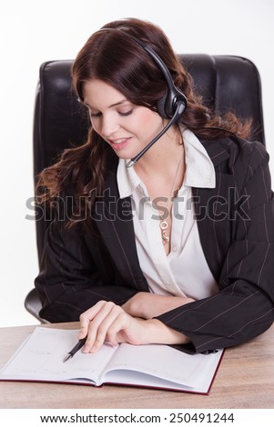 Business women appointment with someone by phone