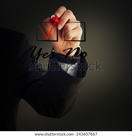 Business and advertisement concept. Close up of businessman checking \