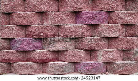 Pink Block Retaining Wall