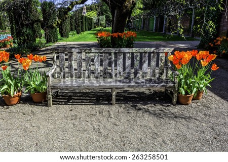 english garden style park bench