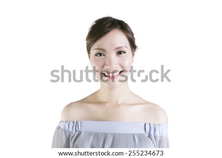 beauty concept skin aging. a beauty girl on the white background