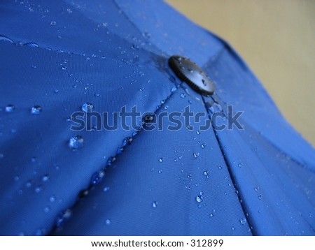 Water beads on Umbrella after rain