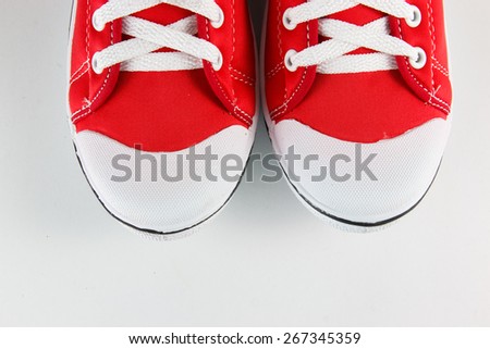 red shoes on white background