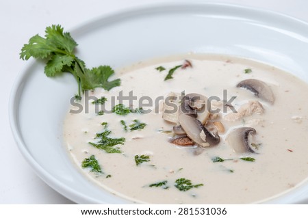coconut milk soup with champignons