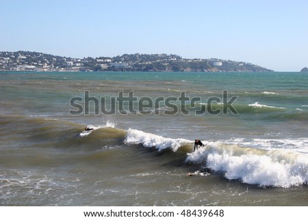 waves off Paignton beach