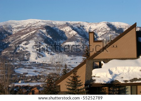 ski mountain and condominium